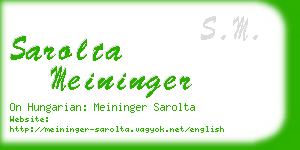 sarolta meininger business card